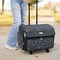 XL 4 Wheel Collapsible Deluxe Rolling Sewing Machine Storage Case, Black & Floral